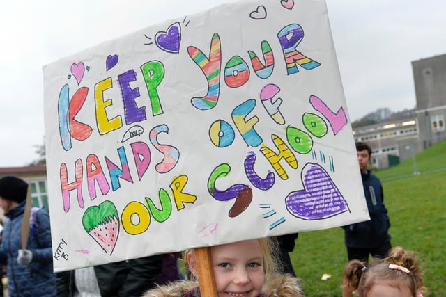 The protesters planned to raise awareness of the proposed dramatic reduction in places and stop the decision being made, allowing Carden to continue admitting up to 60 children in each school year.