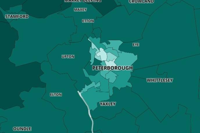 Peterborough: First dose 68.3%; Second dose: 61.3%