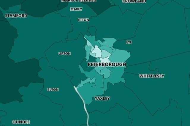 Peterborough: First dose 68.3%; Second dose: 61.3%
