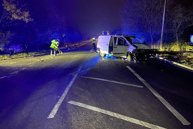 Elsewhere in the region officers attended this two vehicle collision. They said one driver was under investigation for drug driving and driving whilst disqualified.
