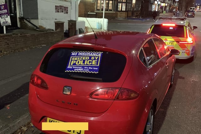 This vehicle was seized in Peterborough. Officers said: "Peterborough.  Vehicle stopped driver uninsured and unlicensed! Vehicle seized driver reported. "