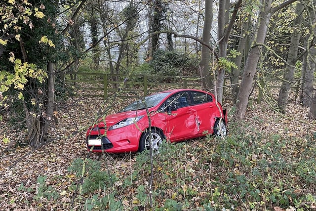 Officers were called to this collision in Cambridgeshire. They said: "We were called to reports that a vehicle had collided with a lorry and then gone off road. Thankful no injuries but the driver did provide a positive breath sample. Driver arrested, enquiries ongoing."