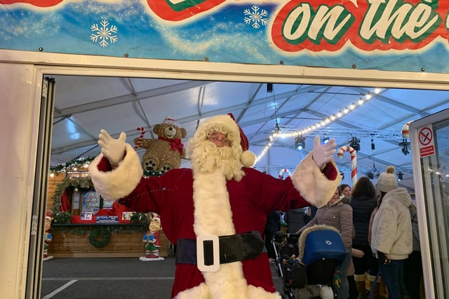 Santa Claus welcomes guests to the Bognor Regis ice rink