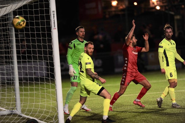 Action from Worthing's 2-0 home defeat to Dorking Wanderers in the FA Trophy / Pictures: Stephen Goodger
