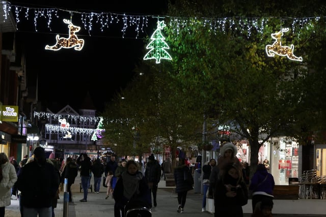 Festive lights brought the high street to life