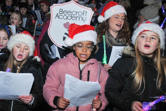 Youngsters from Beecroft Academy sang at the event