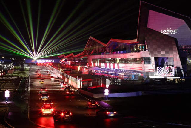 Lasers lit up the sky over Northamptonshire as cars took to the grid