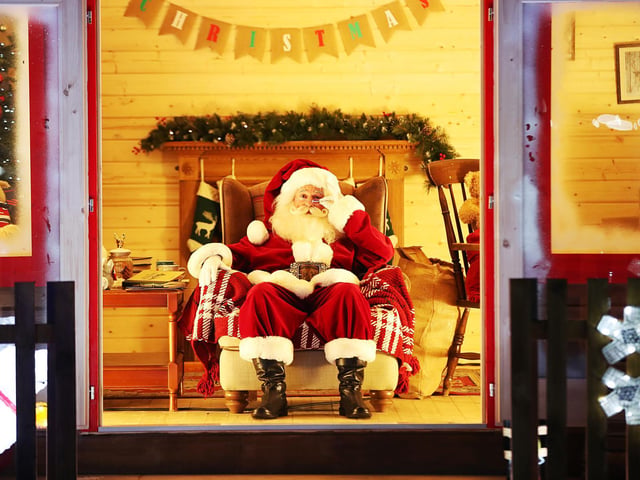 Santa's sit down in his grotto was rudely interrupted by the roar an F1 engine