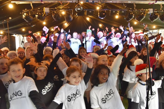 Young performers on stage at Saturday's festive celebration
