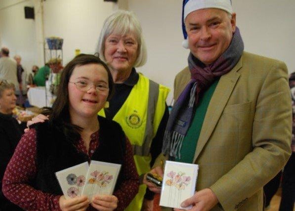 East Worthing and Shoreham MP Tim Loughton and with Caitlin Trevor, selling her handmade cards, and Rotarian Val. Picture: Christine Bohea