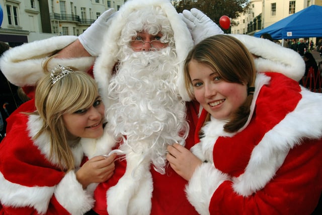 Christmas comes to Worthing in 2007, with Father Christmas riding into the town centre on his sleigh, pulled by reindeer. Picture: Stephen Goodger