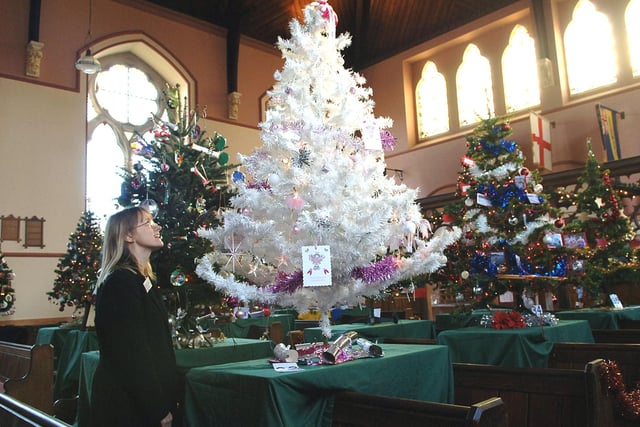 Christmas trees on display at St George's Church, East Worthing, in December 2007. Picture: Gerald Thompson