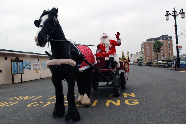 Father Christmas takes a ride along Worthing seafront in December 2007. Pictures: Stephen Goodger