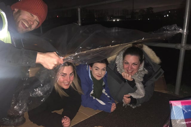 DENS supporters brave a night in the freezing cold for the Sleepout