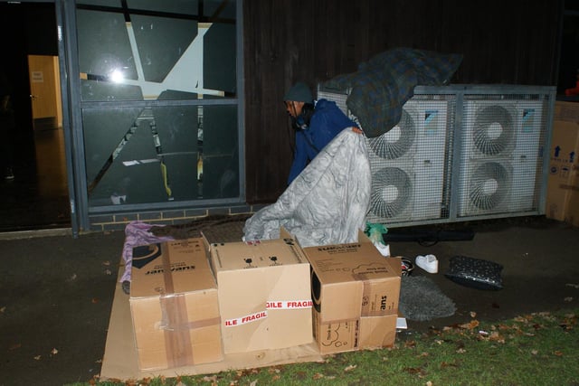 Cardboard boxes were donated by local removal company, JamVans