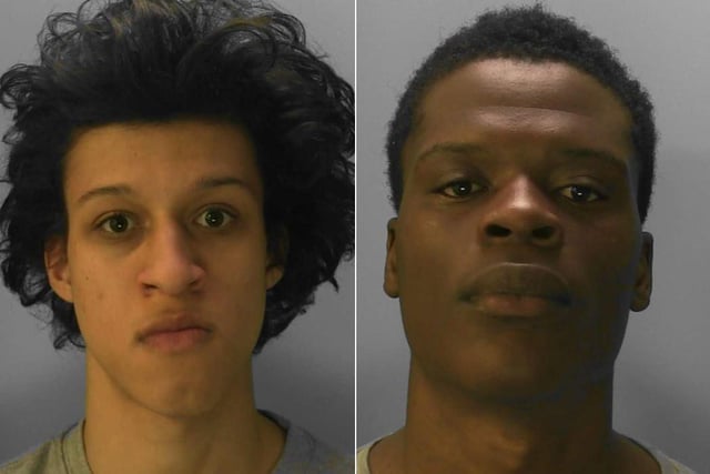 Ashley Roberts-Araujo,19, (left) and Inno Makolo, 21, have been jailed for an attack which left a teenager with life-changing injuries in Eastbourne. Both admitted wounding with intent and possession of an offensive weapon in a public place when they appeared in court on May 21. The charges related to an assault in Terminus Road on Saturday 10 April in which a 17-year-old boy suffered a significant stab wound to the stomach. Makolo, unemployed, of Chatsworth Road, Hackney, was sentenced to six years detention in a young offenders institution and Roberts-Araujo, a scaffolder, of Sutton Way, Kensington, was sentenced to six years imprisonment. Both were also given sentences of six months, to run concurrently with the six year sentences, for possession of offensive weapons.
