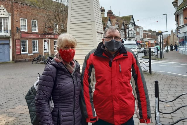 Deborah and Steven Robertson from Hertfordshire think the mask rule is a good idea