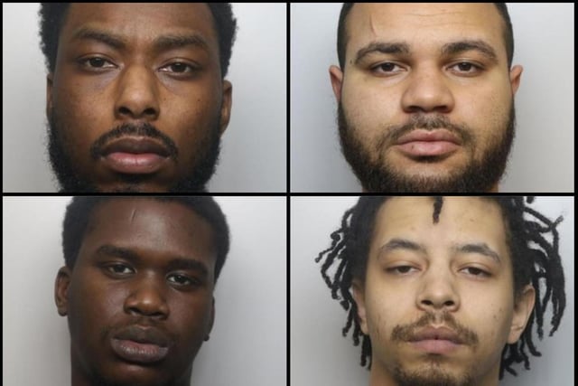 Four men in their mid-20s from London and Norwich were jailed for a total of 92 years for killing Christopher Allbury-Burridge during a break-in at his home in Kingsley, Northampton. JORDAN PARKER, CALUM FARQUHAR and RAKEEM LEANDRE were all convicted of murdering the 33-year-old last December; JOEL CYRUS of manslaughter.