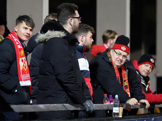 A small contingent of Poppies fans made the trip to Hereford
