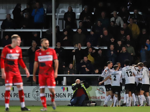 Hereford celebrate one of their goals