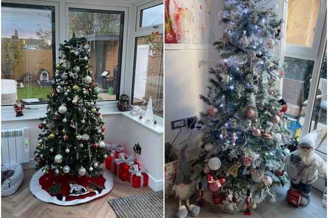 Pictures sent by Spring Aylwin, left, and Chelsey Trowsdale. Chelsey's Disney tree was decorated with the help of her children, aged two and four. She said: "I’ll take credit from 4ft upwards. Santa is arriving on Wednesday for Christmas lists so had to have it up early this year. Any excuse."