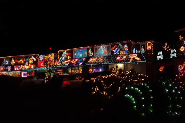 The infamous Christmas lights on Highdown Drive that attract many people during the festive period