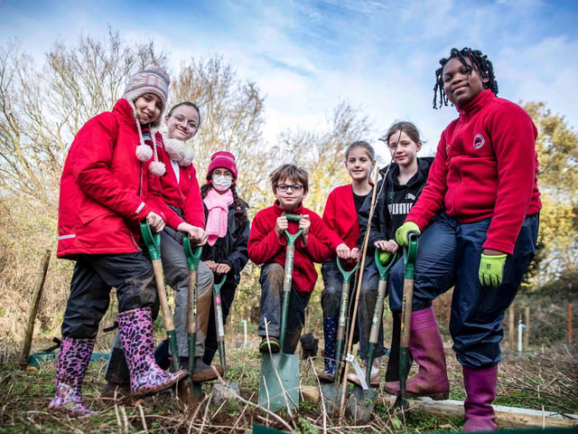 Joy for children as more than 400 trees planted across Northampton. Photo: Kirsty Edmonds.