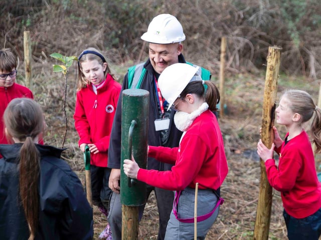 Joy for children as more than 400 trees planted across Northampton. Photo: Kirsty Edmonds.