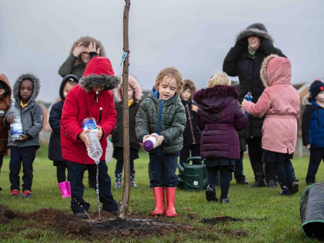 Joy for children as more than 400 trees planted across Northampton. Photo: Kirsty Edmonds.
