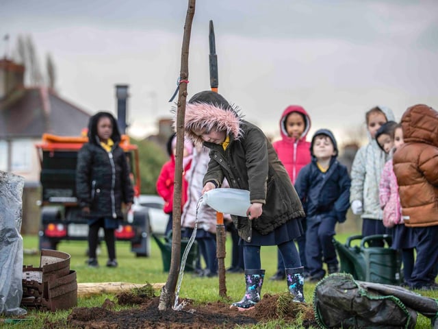 Joy for children as more than 400 trees planted across Northampton. Photo: Kirsty Edmonds.