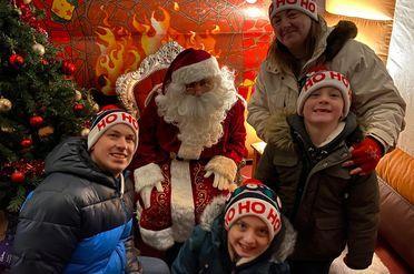 The Akhurst family visits Santa at the Sandy switch on event