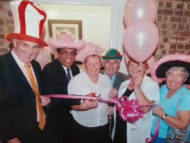 Peter Bone MP attends the official opening of the Crazy Hats office in 2006