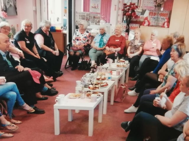 A very special part of the charity - our weekly coffee and chat sessions - always very busy and noisy and so worthwhile!