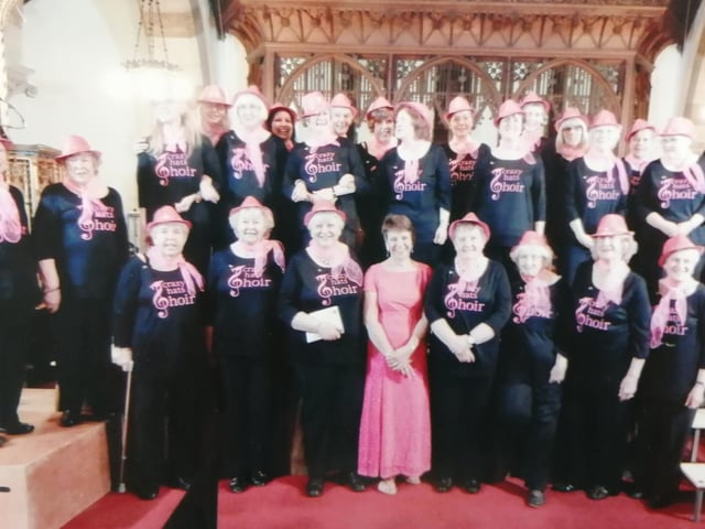 Photograph of the Crazy Hats Choir - proudly singing at our Thanksgiving Service at All Saints Church in Wellingborough - twice!!