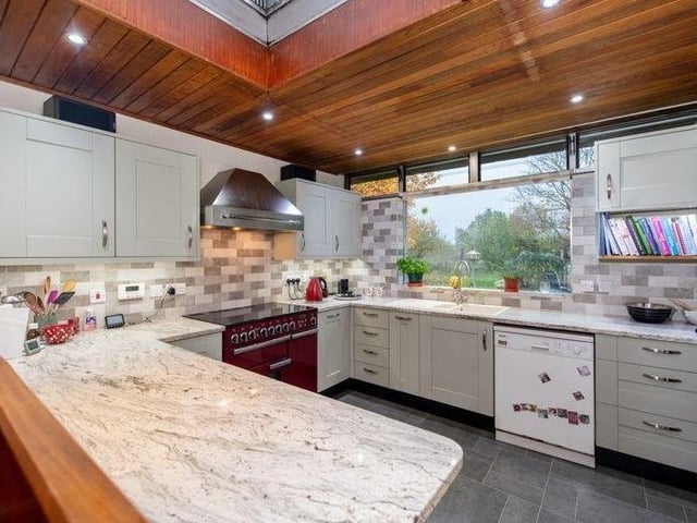 The kitchen area.
