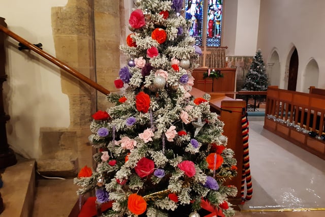 Findon Church Flower Ladies crafted some beautiful blooms for their Christmas tree
