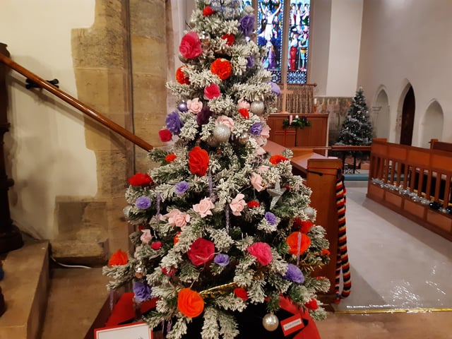Findon Church Flower Ladies crafted some beautiful blooms for their Christmas tree