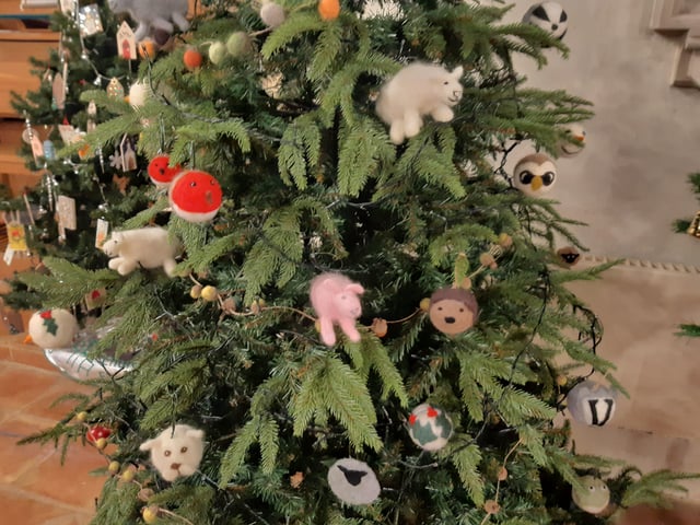 Furry friends decorating the Cinnamon Trust tree