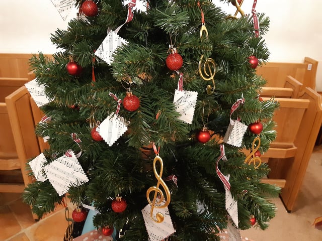 Music made up most of the Rowland Singers Choral Society tree