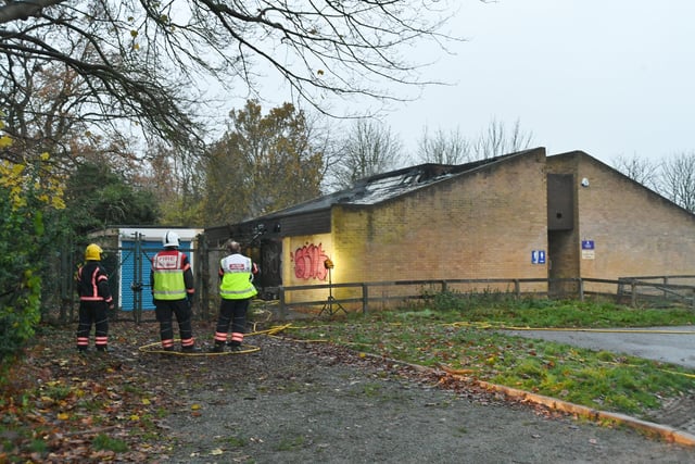 The scene at Bretton Woods football changing rooms after the blaze. Pictures: David Lowndes