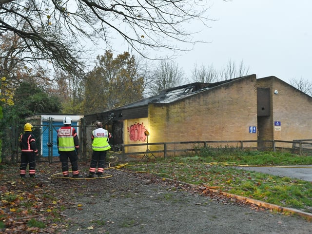 The scene at Bretton Woods football changing rooms after the blaze. Pictures: David Lowndes