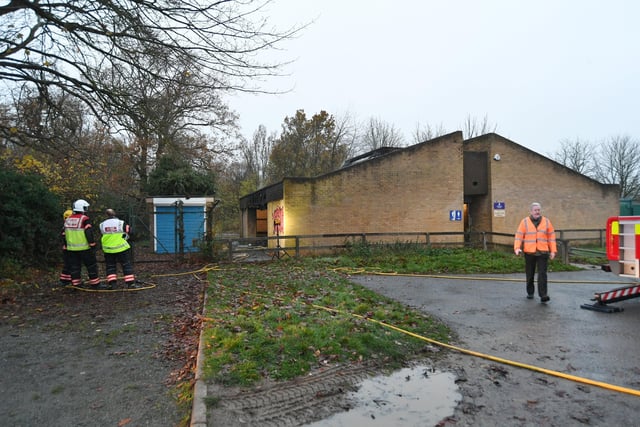 The scene at Bretton Woods football changing rooms after the blaze. Pictures: David Lowndes
