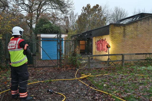 Fire at Bretton Woods football changing rooms. Pictures: David Lowndes