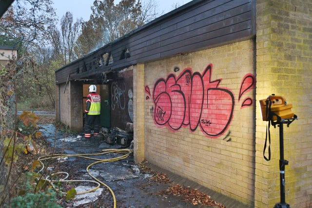Fire at Bretton Woods football changing rooms. Pictures: David Lowndes