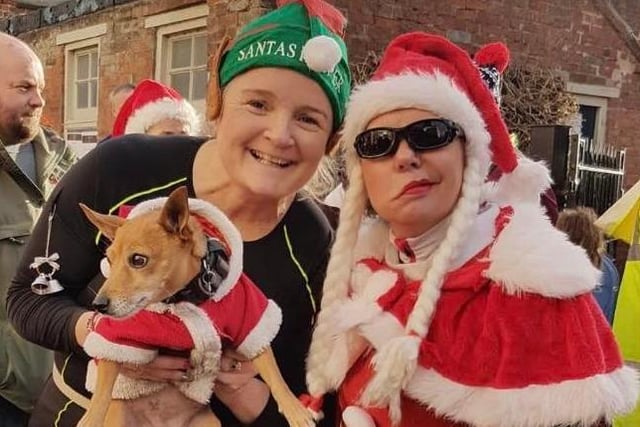 Some runners took along their pets in the Bateman's Brewery Rosey Nosey Fun Run in Wainfleet.