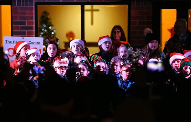 St James' School choir at Emsworth Christmas lights switch on. Picture: Chris Moorhouse   (jpns 031221-45) PPP-210312-201847006