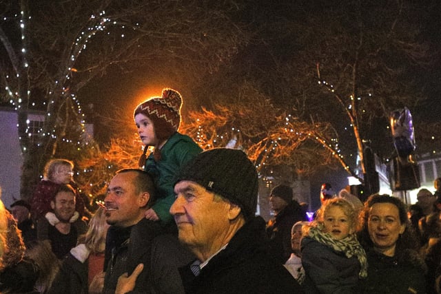In the crowd at Emsworth Christmas lights switch on. Picture: Chris Moorhouse   (jpns 031221-55) PPP-210312-202038006