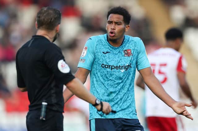 Sam Nombe could is a doubt for Exeter City against Sheffield Wednesday. 