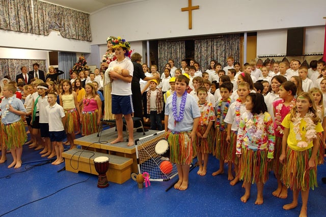 Tribal warfare was the unusual take on the Christmas story at St Margaret's School in Angmering in 2006 with a play called The Peace Child. Picture: Mick Canning