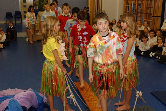 Tribal warfare was the unusual take on the Christmas story at St Margaret's School in Angmering in 2006 with a play called The Peace Child. Picture: Mick Canning
